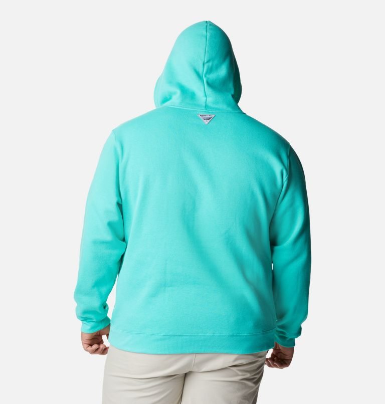 Men's Columbia PFG Fish Flag II Hoodie Turquoise | Plus Size CA-Q3L14
